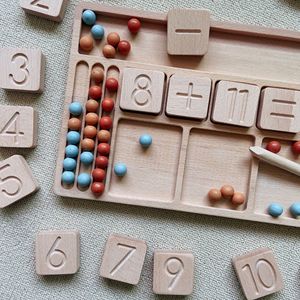 デジタルビルディングブロック算術玩具木製カウントナンバーボード早期教育パズル玩具 - Product Image 1