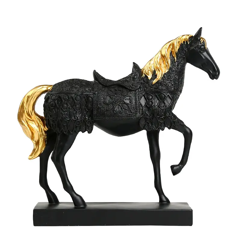 Estatua de Animal de lujo para decoración del hogar, estatua moderna de caballo de Color Flujo de arte para decoración Interior