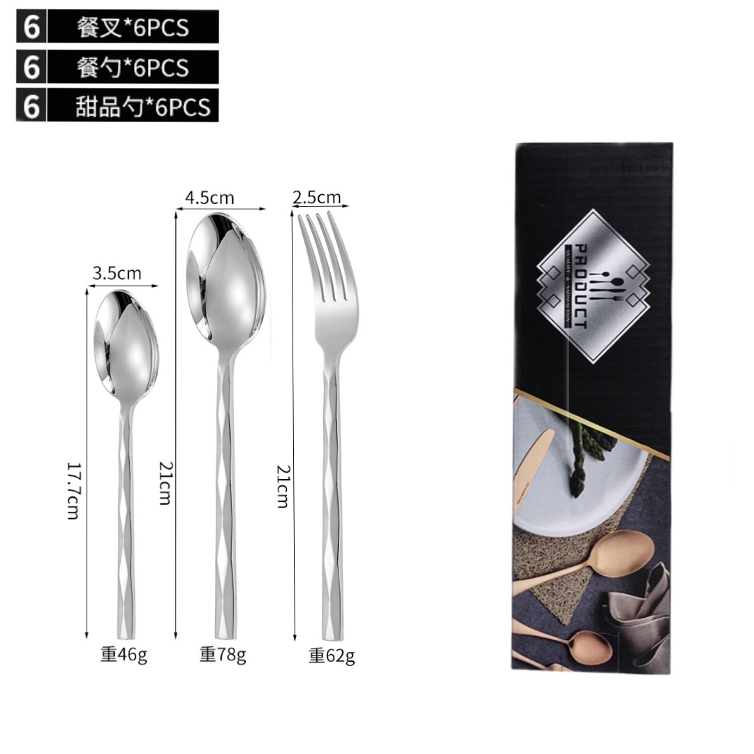 Argent en forme de diamant 18pcs