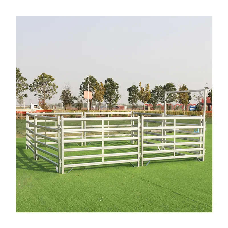 Factory price Hot dipped Farm Field Livestock Corral Sheep Horse Pen cattle panel Oval Pipe Lowest Price Long Life steel gate