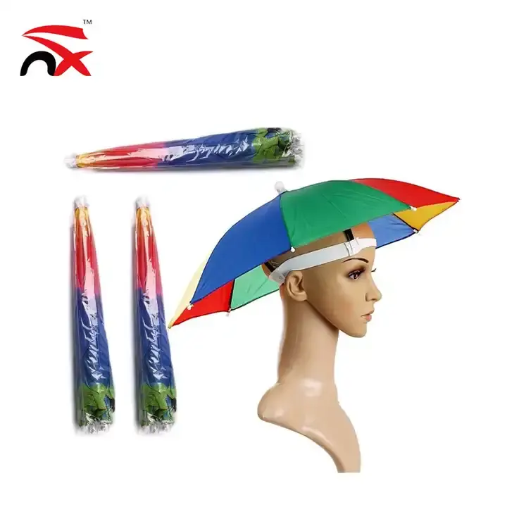 Alta qualidade Hot Selling 8 Ribs White Umbrella Hat em estoque para promoção