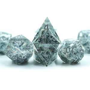 Trò chơi xúc xắc nhiều người chơi trực tuyến 16mm 20 Mặt chữ màu xanh lá cây đầy sao màu xanh đa diện xúc xắc Đặt đá bên trong - Product Image 2