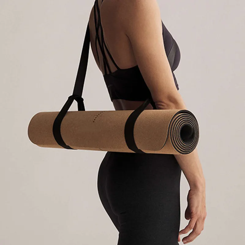 Estera de yoga con logotipo personalizado de corcho orgánico ecológico de caucho natural para mujer