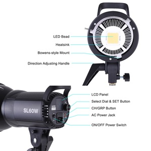 <strong>High</strong> Power 5600K 60W LED Photography <strong>Light</strong> with Bowens Mount for Photo Studio Video Recording White Version - Product Image 4
