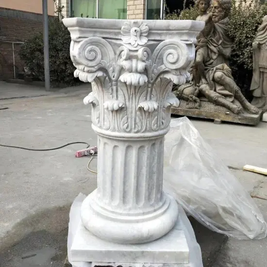 Наружное украшение, строительный материал в западной архитектуре, римские столбы, ручная резная китайская белая мраморная колонна для продажи