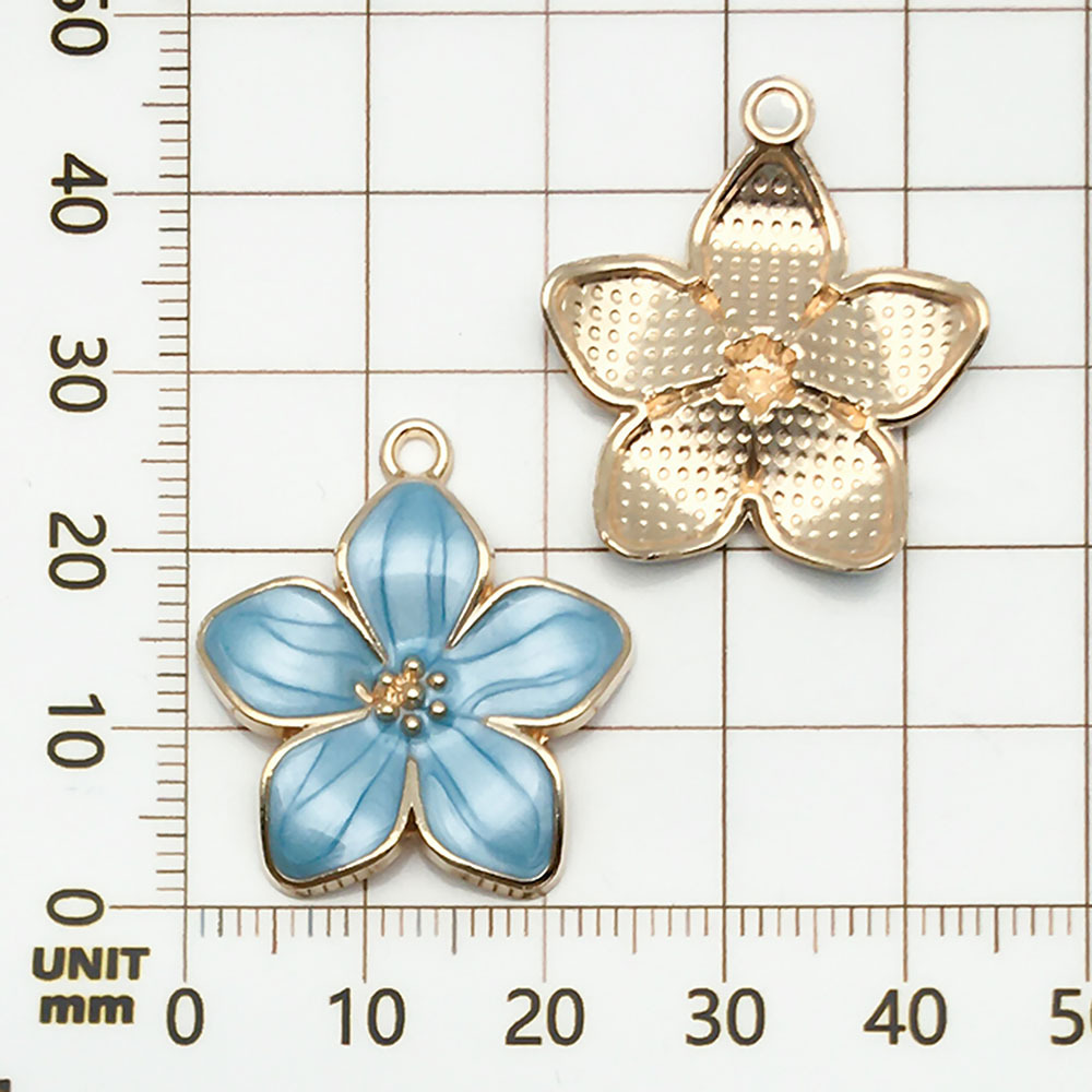 1 blue cherry blossom with oil droplets - 2.6g - 28*25mm - 18838
