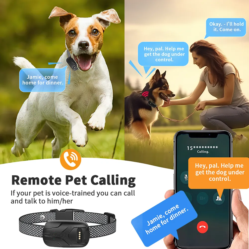 Носимое устройство для точного отслеживания дальнего действия GPS Pet Dog Real Time Tracing 4G Smart Locator Tracker ошейник с голосовым вызовом