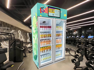 Okulda satış ticari meşrubat dolum makinesi buzdolabı ekran kullanımı için otomat dik buzdolabı soğutucu tek cam kapı - Product Image 6