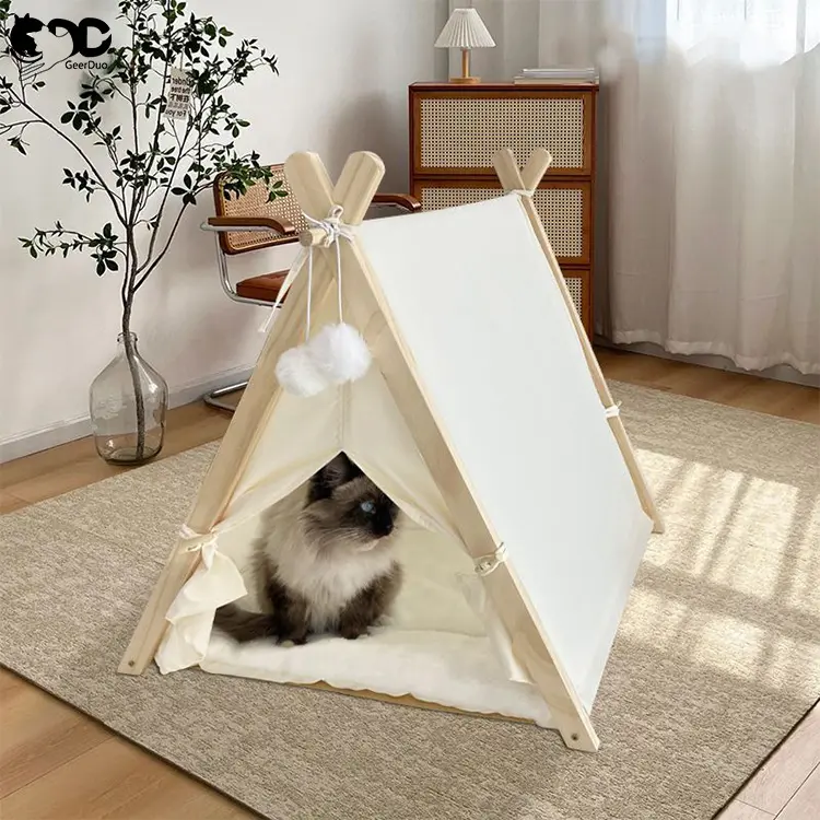 GeerDuo 애완 동물 실내 야외 휴대용 빨 고양이 개 강아지 천막 텐트 침대 하우스 쿠션