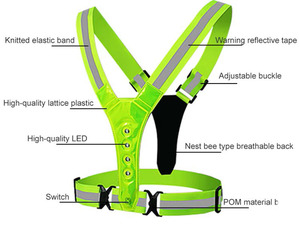 Customized <strong>LED</strong> Traffic Safety Vests Outdoor Running Riding Clothing Safety Vest With Adjustable Flashing <strong>Reflective</strong> - Product Image 4