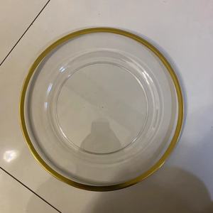 2023 New Stock Arrival Wedding Table Underplates clear Charger Plates with Gold Rim - Product Image 2