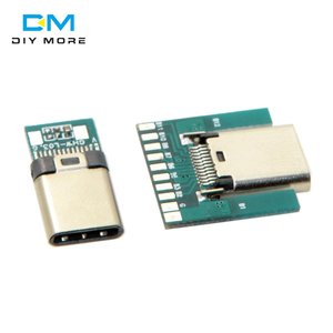 USB3.1タイプCコネクタ24ピンオスメスソケットレセプタクルアダプタからはんだワイヤおよびケーブル24PPCBボードサポートモジュール - Product Image 1
