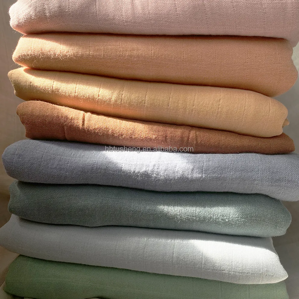 Coperta in mussola di cotone per bambini 2 strati coperta Swaddle coperta in mussola di cotone organico all'ingrosso