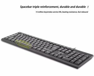 Teclado de oficina con cable, 104 teclas, con puerto USB, Multimedia - Product Image 5