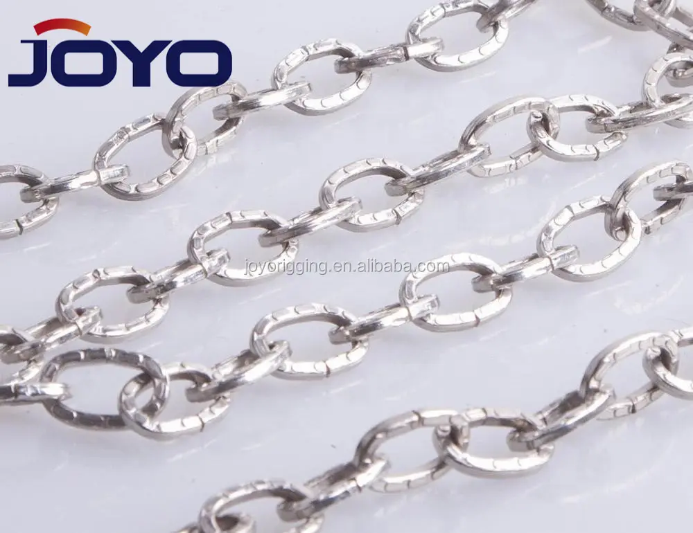 Çin üretici nikel kaplama dekoratif zincir oval bağlantı zinciri, ISO9001. ..