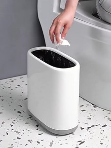 Cubo de basura de plástico de almacenamiento simple, cubo de basura de uso de escenario múltiple de doble capa, cubos de basura para el hogar - Product Image 5