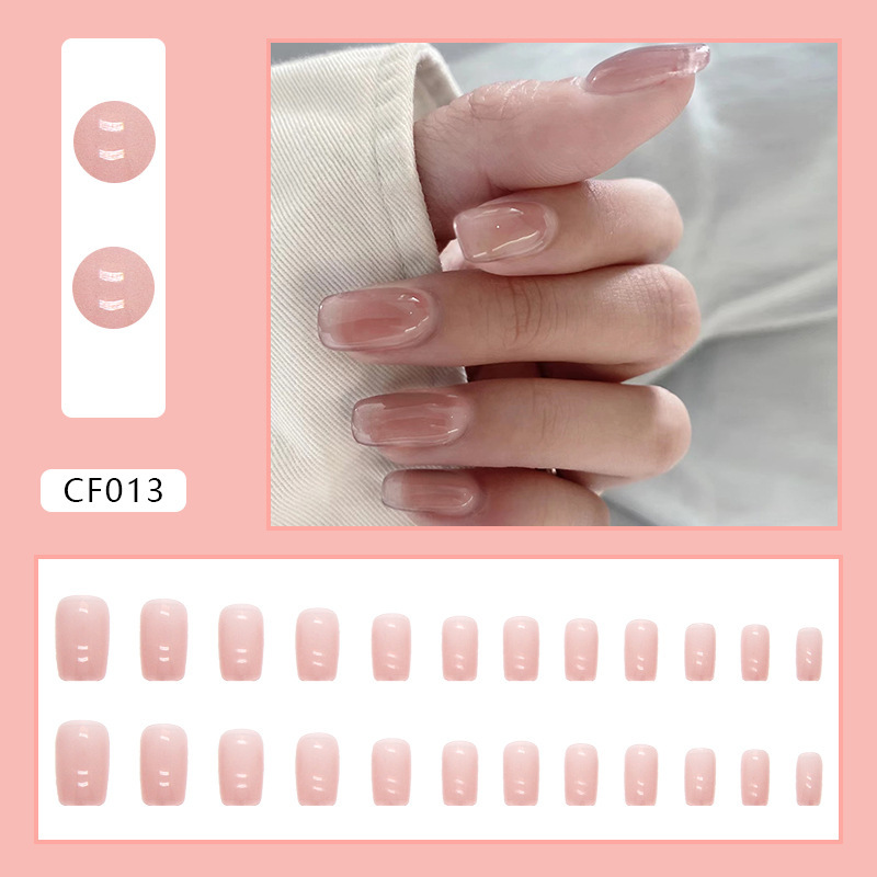 Cf013 : Faux ongles carrés rose vif à coller.
