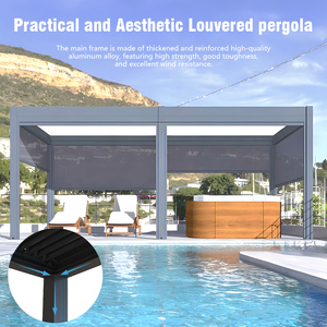 Avrupa'da Pergola yağmur geçirmez ve açık yakın fonksiyonu ile motorlu alüminyum panjur veranda bahçe güverte - Product Image 4