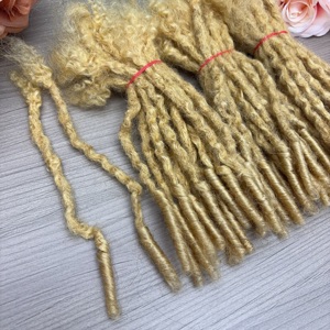 אנה 100% שיער אנושי נראה טבעי מסולסל קצוות fummi locs הרחבות איומות עבור נשים שחורות
