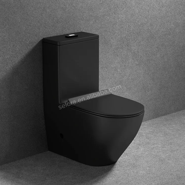 Toilette moderna sanitari in ceramica washdown water closet wc wc one piece colore nero toilette comò