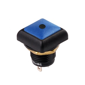 Toowei Kunststoff 12mm Ip67 Blau Wasserdicht Rechteckform Druckknopf schalter mit zwei Stiften Verriegelung mit Licht