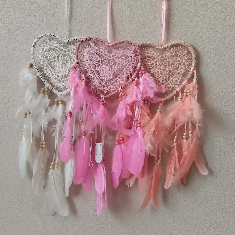 15 centimetri Con Forma di Cuore Led Aliexpress Desiderio di Fabbricazione Della Fabbrica di Nuovo Disegno Handmade Dream Catcher