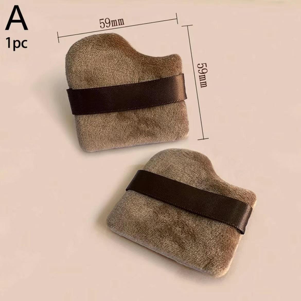 พัฟแป้งฝุ่นสีน้ำตาลช็อกโกแลตแบบชิ้นเดียว พร้อมถุง OPP