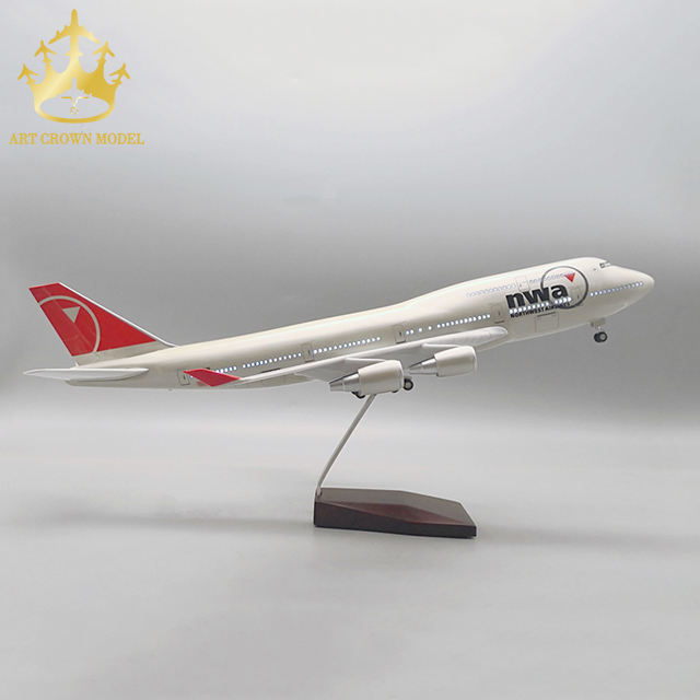 Boeing 747 Northwest Airlines 1:150 LED With Light and Voice Control Simulation Model Aircraft Model Aircraft