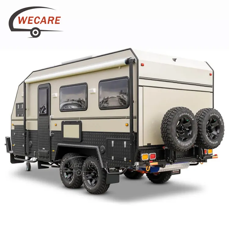 Wecare lüks Off Road motorum kamp römorku Rv Motor ev offroad kamp karavan çekme karavan banyo ve mutfak ile