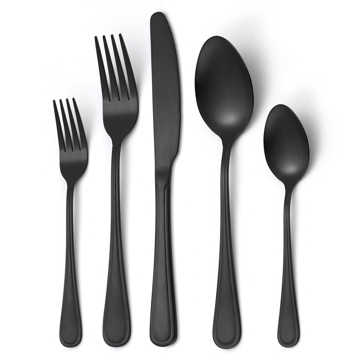 Set de 5 piezas en negro mate