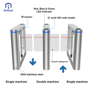 Tự động kiểm soát truy cập QR Scanner RFID hiệu quả cao <span class=keywords><strong>swing</strong></span>/Tốc độ/Flap rào cản cổng turnstile cơ chế cho văn phòng trung tâm mua sắm - Product Image 2
