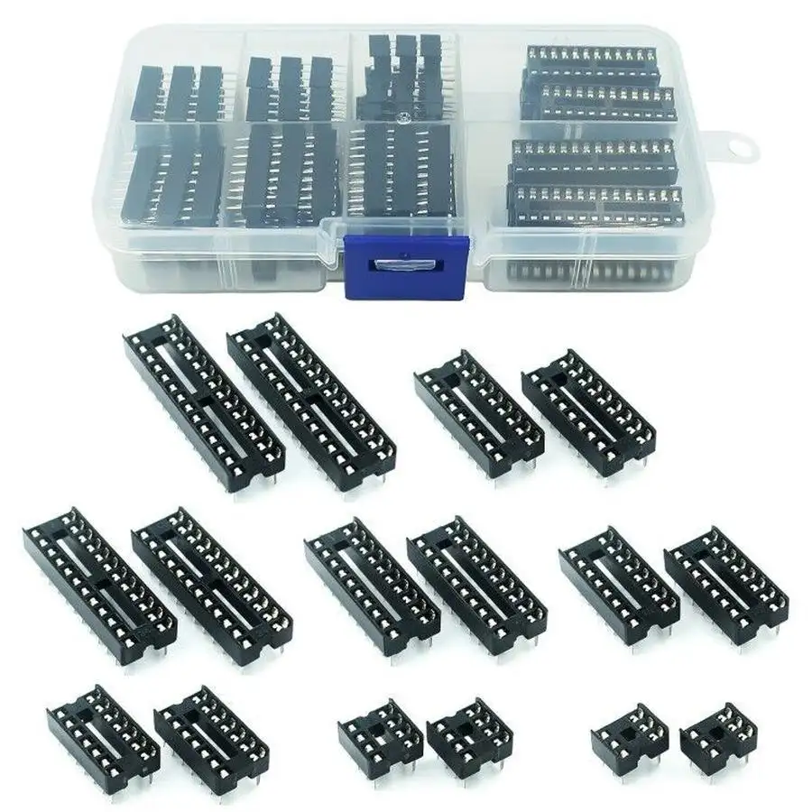 66 unids/lote DIP IC enchufes adaptador soldadura tipo enchufe Kit 6,8,14,16,18,20,24,28 pines nuevo