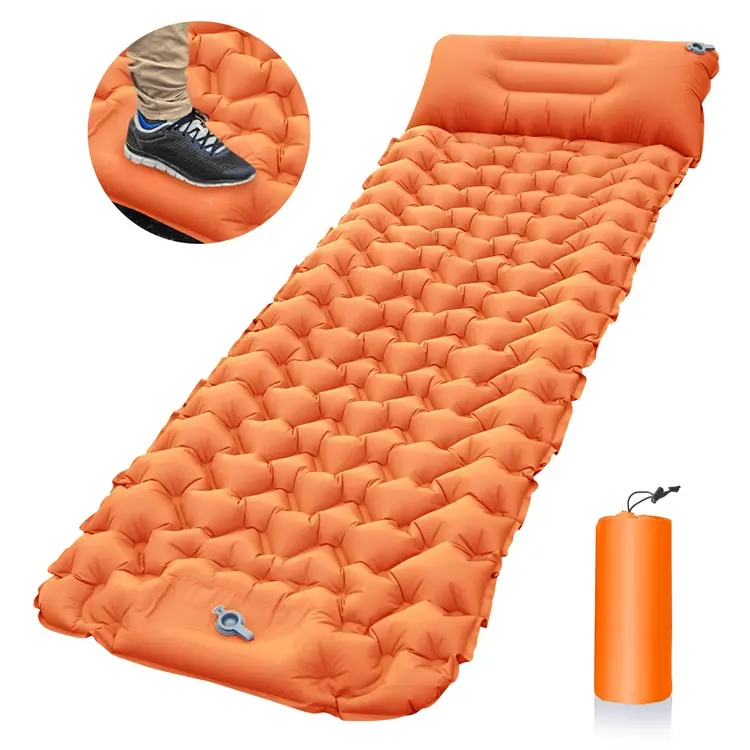 Tapis de couchage ultraléger durable pour le camping, imperméable et isolé, avec coussin gonflable