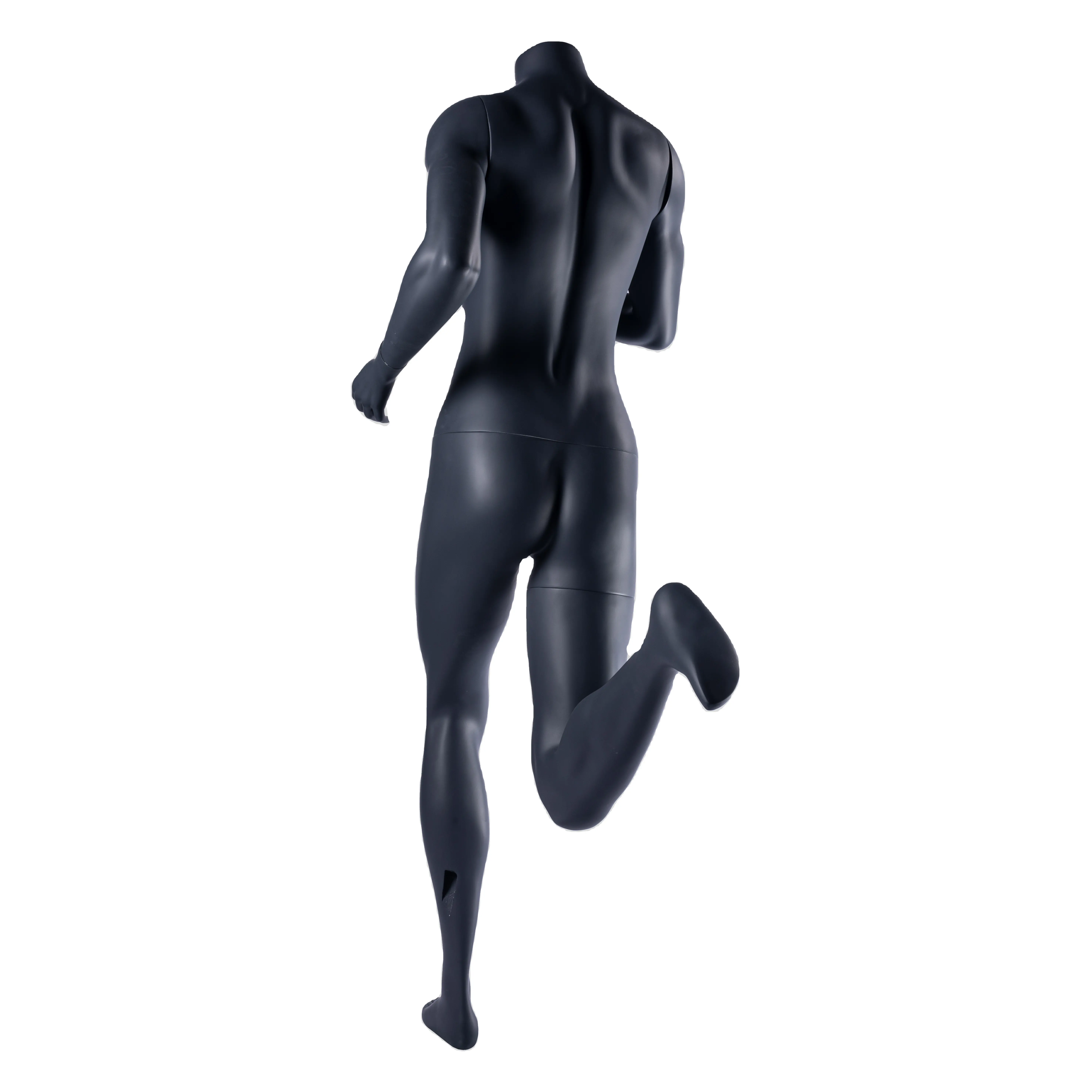 Maniquí de fibra de vidrio para exhibición de ropa Maniquíes deportivos para correr femeninos negros