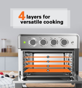 Quattro Tre o Quattro Porte rosso manuale 1800W 8-in-1 Smart Timer e temperatura con quattro strati cibo Stand friggitrice forno, - Product Image 3