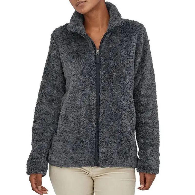 A buon mercato Logo personalizzato in pile caldo inverno vuoto Full Zip Up giacche maglione cappotti per ragazza