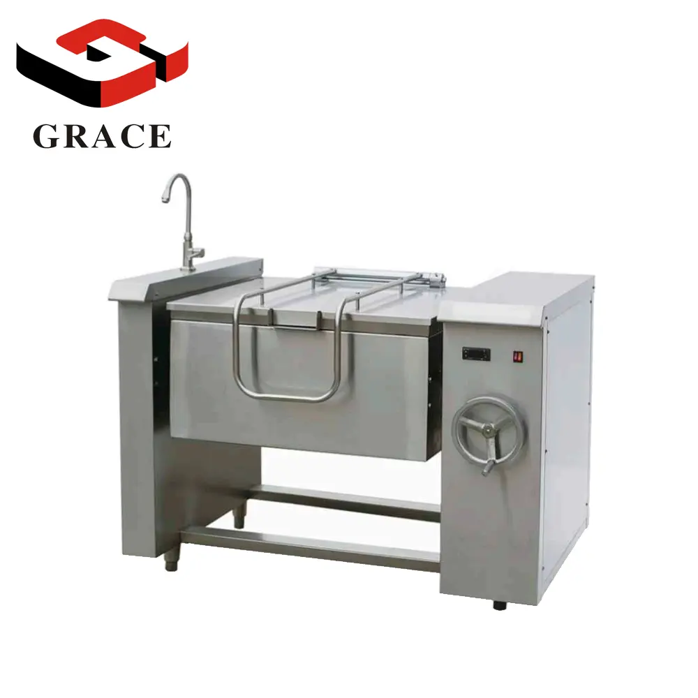 Grace Commercial Restaurant Equipo de cocina Sartén plana inclinable eléctrica de alta calidad de acero inoxidable