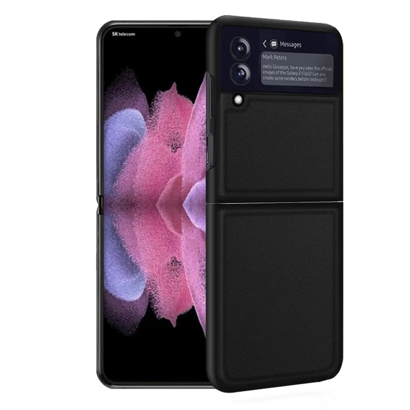 เคสกันกระแทกโทรศัพท์มือถือ,สำหรับ SAMSUNG Galaxy Z Flip 3เคสหนังแท้สุดหรูเคสป้องกันสำหรับ Z Flip3ฝาครอบพับได้