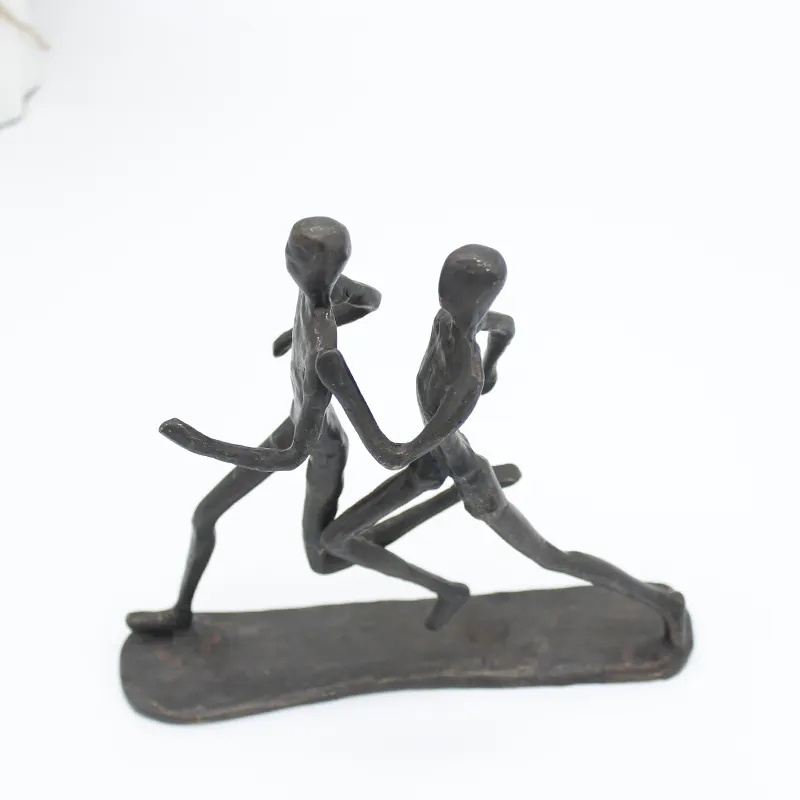 Escultura de corredores de hierro fundido, hecho a mano, europeo