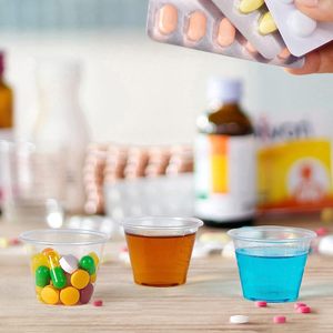 液体薬エポキシピル用スケール付き1OZ1OZプラスチック使い捨て薬計量カップ - Product Image 3