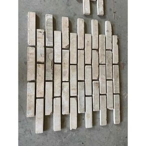 Witte Antieke Oude Teruggewonnen Bakstenen Vierkante Mozaïektegels - Product Image 2