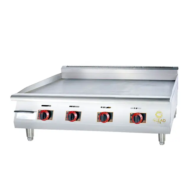 Plancha plana de gas de escritorio, freidora Industrial comercial, equipo de restaurante grande