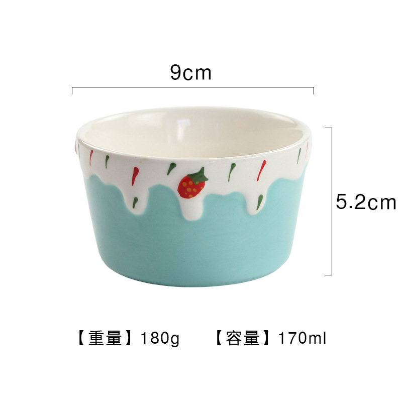 Strawberry Cake Bowl - Blue