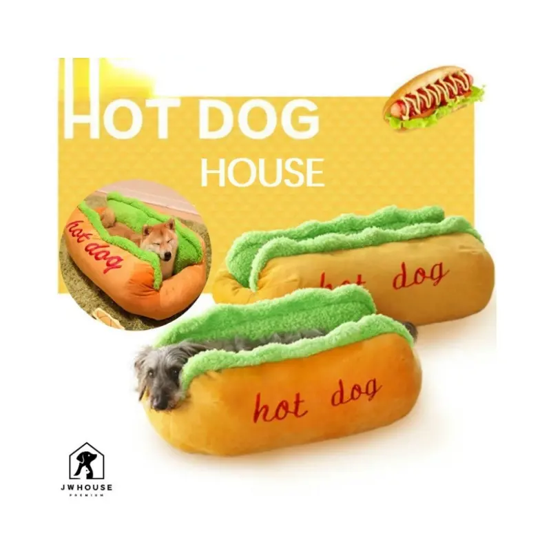 Grappige Hotdog Bed Hondenbedden Kennel Kat Puppy Warme Zachte Sofa Mat Mand Deken Slaapzak