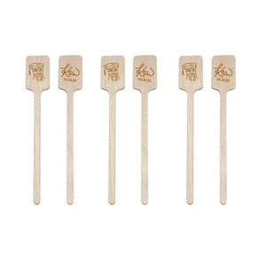 Sinh Thái Thân Thiện Với Tùy Chỉnh Bạch Dương Bằng Gỗ Vuông Đầu Cà Phê Khuấy Sticks Uống Khuấy Với Logo Khắc Cho Quán Cà Phê Và Thanh - Product Image 2