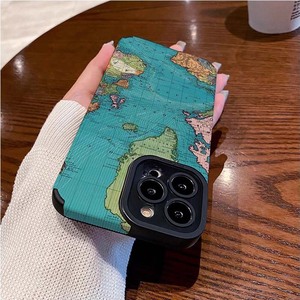 クリエイティブデザイン世界地図印刷TPU人工皮革携帯電話カバーケースiPhone6 7 8 X Xr Xs 11 12 13 14 15 16 Pro - Product Image 4