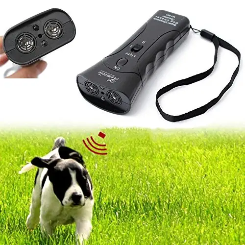 New Ultrasonic Dog Chaser Stop Aggressive Animal Attacks Repeller Flashlight