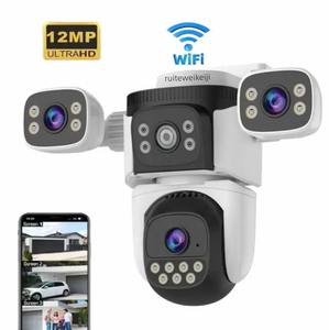 O-KAM 12MP HD WiFi กล้องเครือข่าย3เลนส์ตรวจจับการเคลื่อนไหวอัตโนมัติ PTZ ด้วยวิสัยทัศน์กลางคืน bidirectional เสียงปลอดภัย - Product Image 1