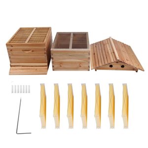 Auto Wooden Flows Bee Hive House Kit Beehive Boxes with 7 Pieces Comb Honey Frames for <strong>Beginning</strong> and Professional Beekeepers - Product Image 4