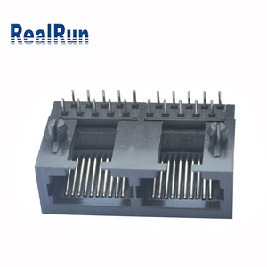แจ็คโมดูลาร์10P10C RJ45ขั้วต่อหลายแพ็ค1*2P พร้อมขั้วต่ออีเธอร์เน็ตเมาท์พลาสติกสำหรับใส่ PCB ด้านขวา - Product Image 3